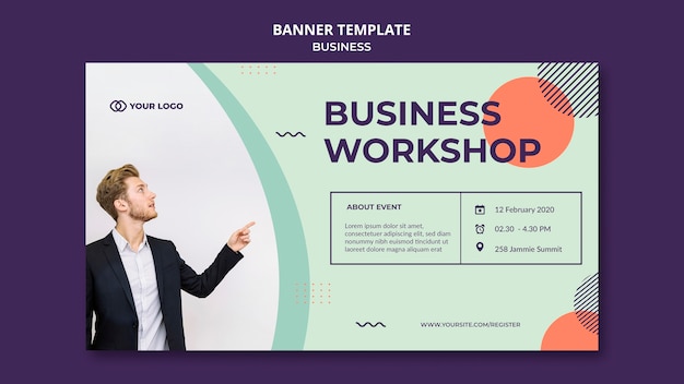 Kostenlose PSD business workshop konzept banner vorlage