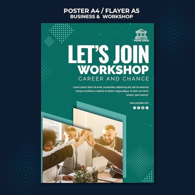 Kostenlose PSD business & workshop poster