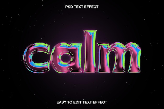 Calm Metallic Chrome Editable Text Effect