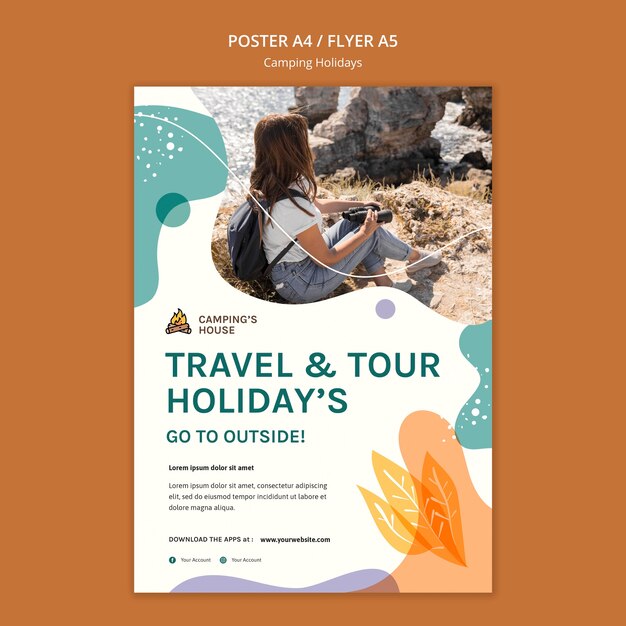 Camping Urlaub Poster Vorlage