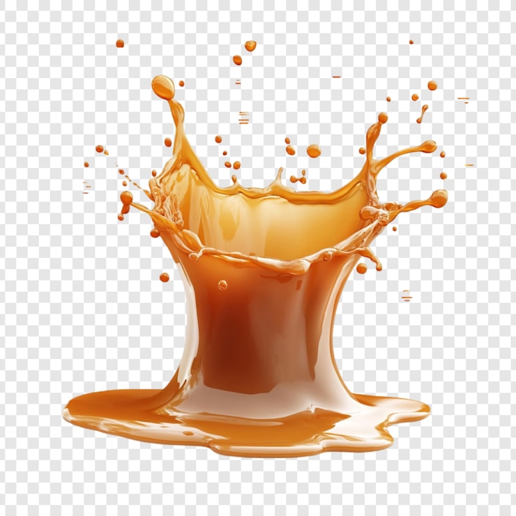 Kostenlose PSD caramel splash eine süße symphonie der flüssigen freude