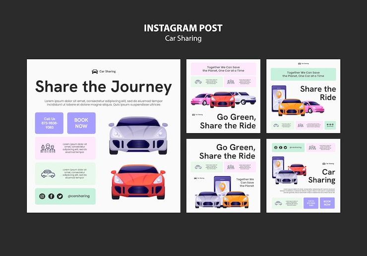 Kostenlose PSD carsharing-vorlagendesign