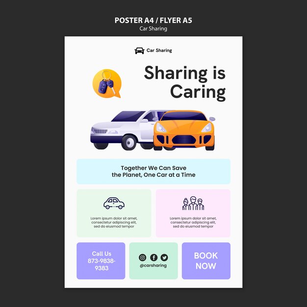 Kostenlose PSD carsharing-vorlagendesign