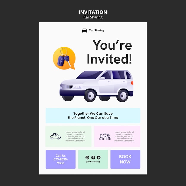 Carsharing-Vorlagendesign