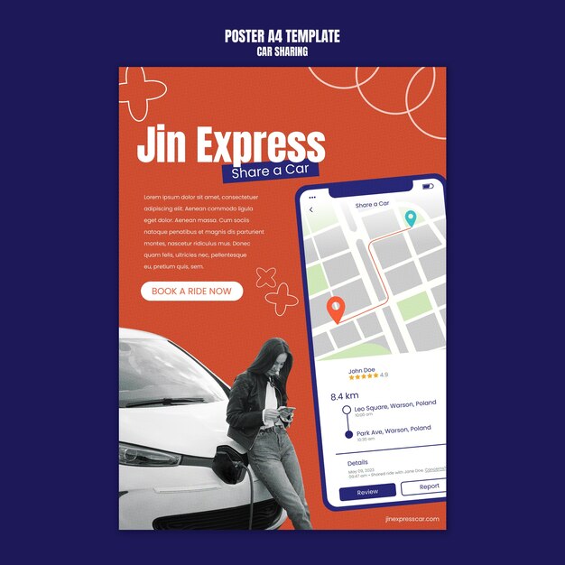 Carsharing-Vorlagendesign