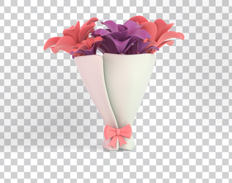 Kostenlose PSD cartoon blumenstrauß