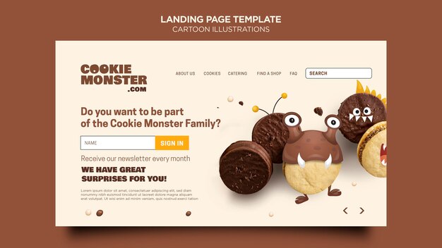 Cartoon Illustrationen Landingpage Vorlage