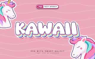 Kostenlose PSD cartoon-kawaii-texteffekt