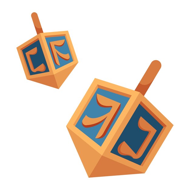 Chanukka-Illustration mit Dreidels