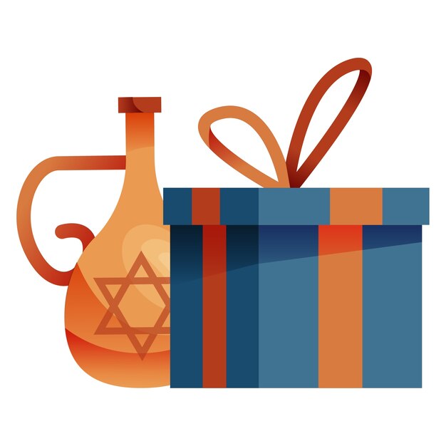Chanukka-Illustration mit Geschenk