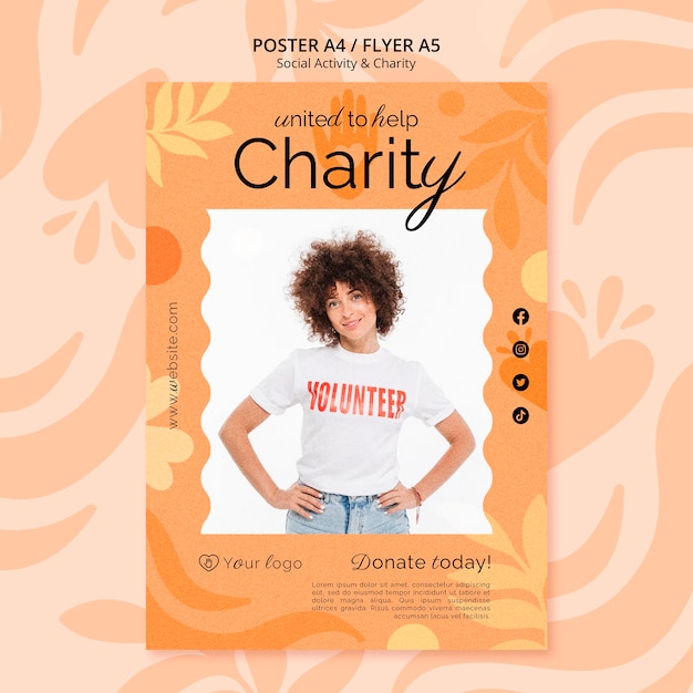 Kostenlose PSD charity-vorlage-design