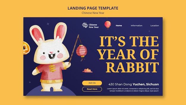 Chinesische neujahrs-landingpage-vorlage