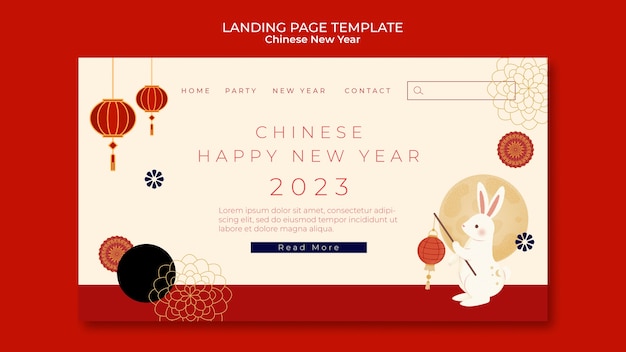 Kostenlose PSD chinesische neujahrsschablone des flachen designs