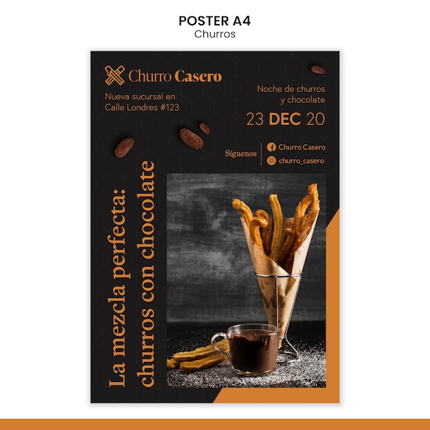 Churros Konzeptplakatschablone