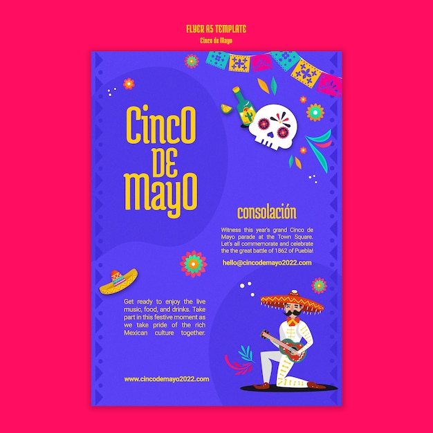 Cinco de mayo-flyer a5-vorlage