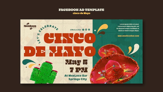 Cinco de mayo-vorlage im flachen design