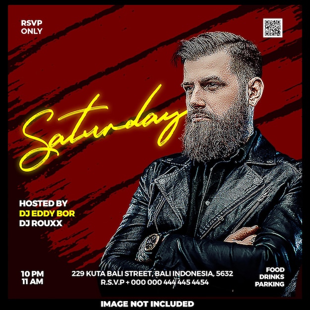 Kostenlose PSD club dj party flyer social media post