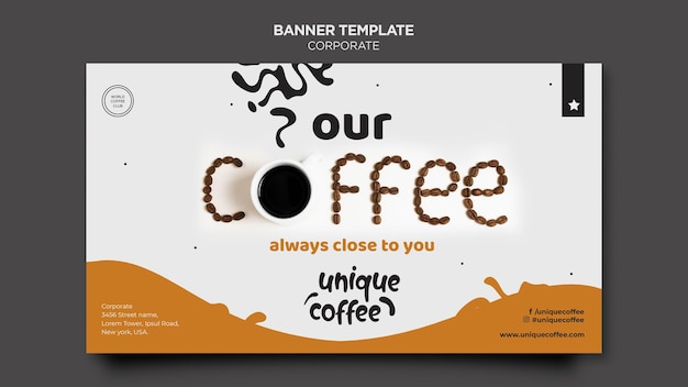 Kostenlose PSD coffee shop banner vorlage