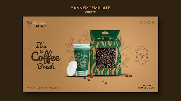 Kostenlose PSD coffee shop banner vorlage