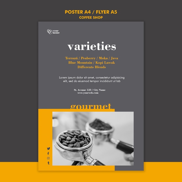 Kostenlose PSD coffee shop flyer vorlage