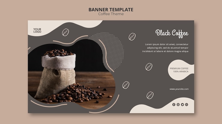 Kostenlose PSD coffee shop konzept banner vorlage
