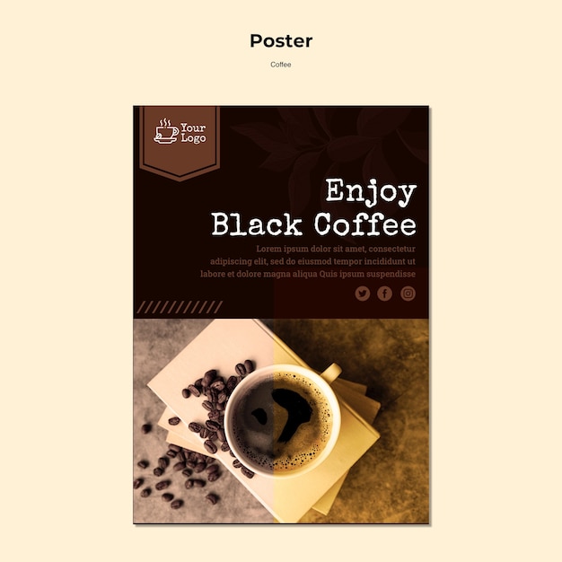 Kostenlose PSD coffee shop poster vorlage