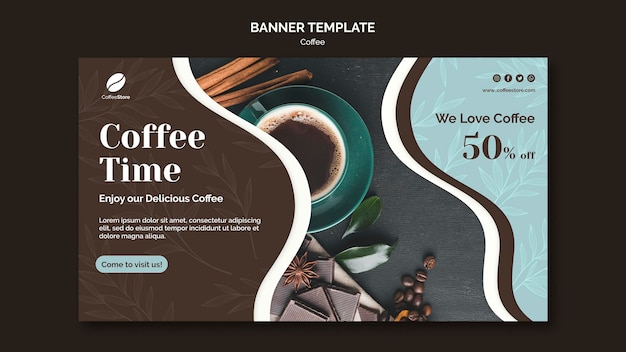 Kostenlose PSD coffee store banner vorlage