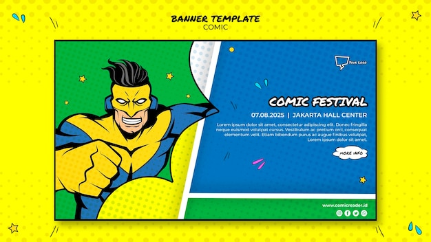 Kostenlose PSD comic banner vorlage design