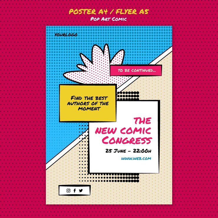 Kostenlose PSD comic-kongress druckvorlage