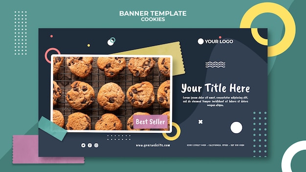 Kostenlose PSD cookie-shop-vorlagenbanner