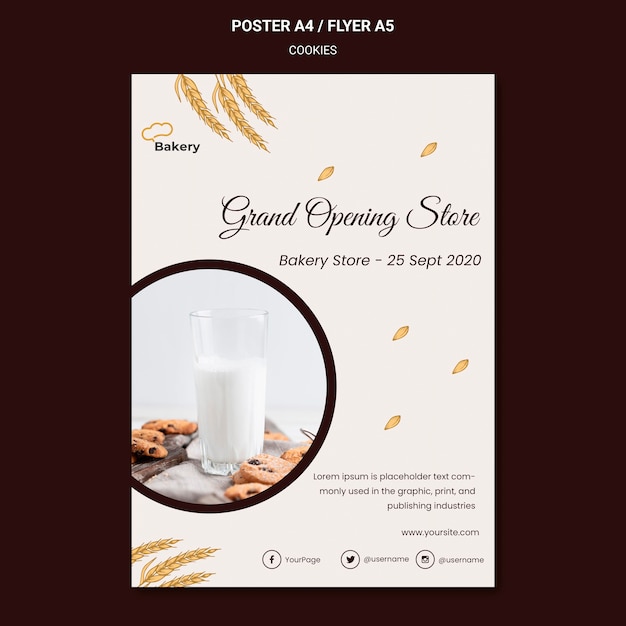 Kostenlose PSD cookies speichern flyer vorlage