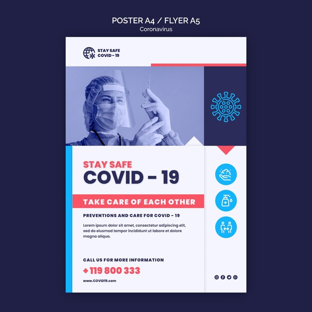Coronavirus-Druckvorlage mit Foto