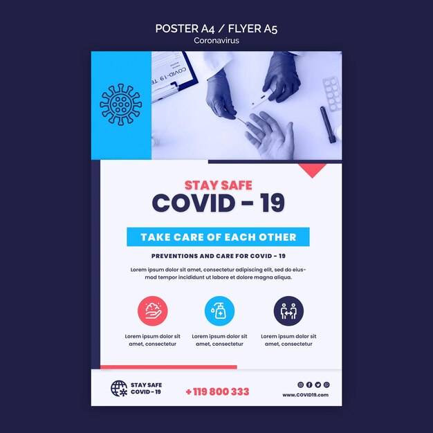 Coronavirus-Druckvorlage mit Foto
