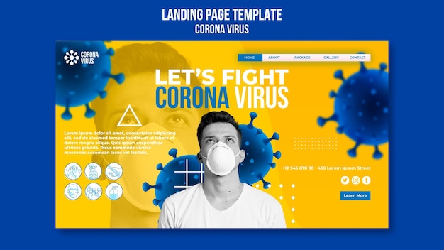 Kostenlose PSD coronavirus-landingpage