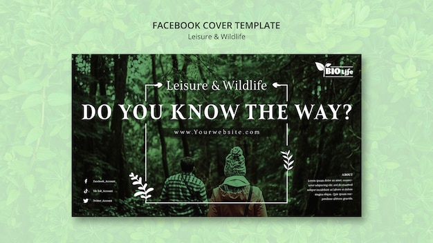 Cover-vorlage für natur und tierwelt in den sozialen medien