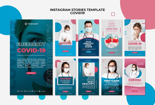 Covid19 Instagram Geschichten Vorlage