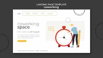 Kostenlose PSD coworking-landingpage-vorlage