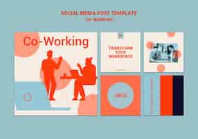 Kostenlose PSD coworking social-media-beiträge