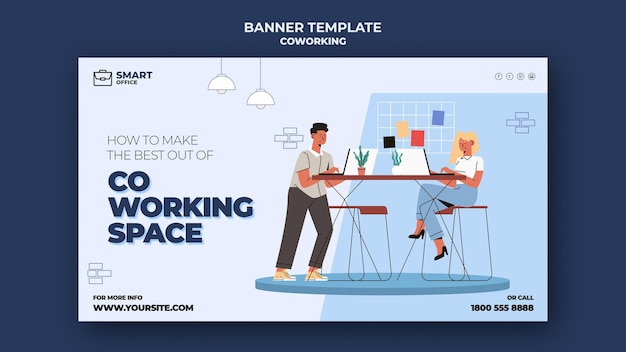 Coworking Space Banner Vorlage