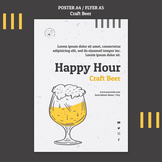 Craft Beer Happy Hour Flyer Vorlage