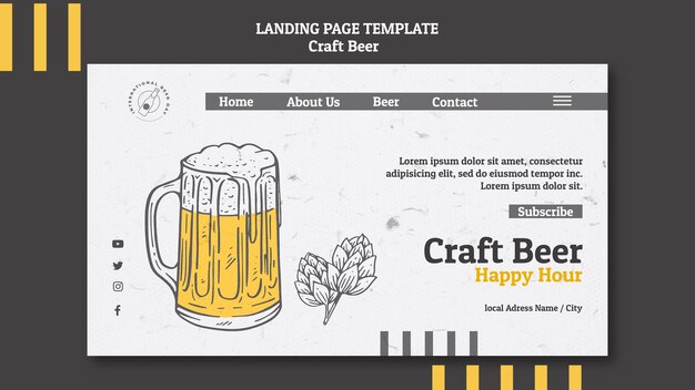 Craft Beer Happy Hour Landingpage Vorlage