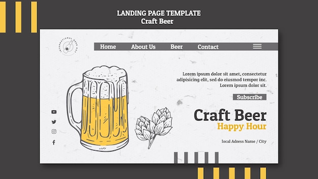 Craft Beer Happy Hour Landingpage Vorlage