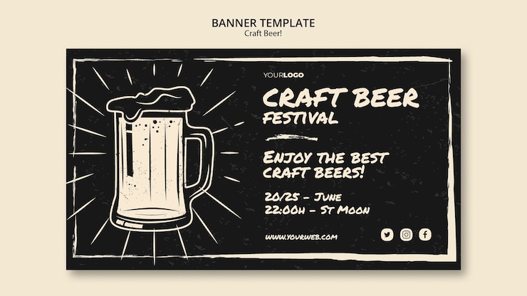 Kostenlose PSD craft bier banner vorlage