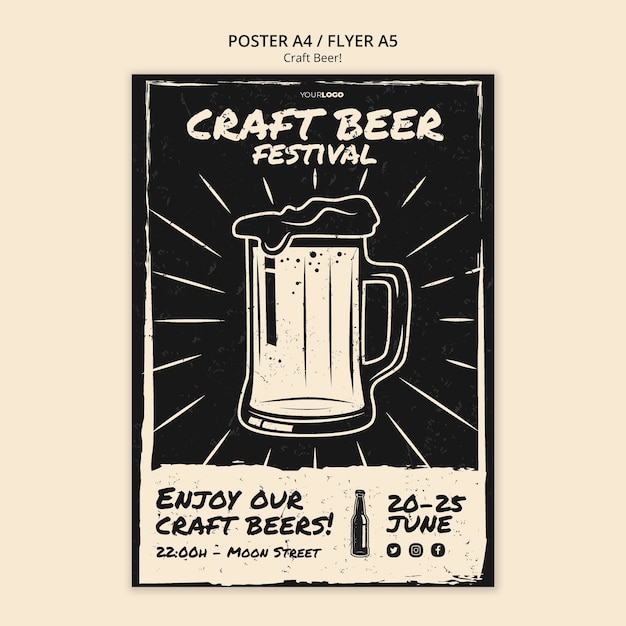 Craft Bier Poster Vorlage