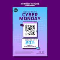 Kostenlose PSD cyber-monday-designvorlage mit farbverlauf