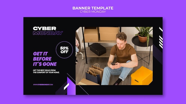 Kostenlose PSD cyber monday tech-banner-vorlage