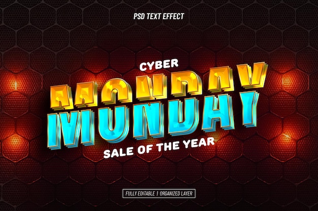 Kostenlose PSD cyber monday texteffekt