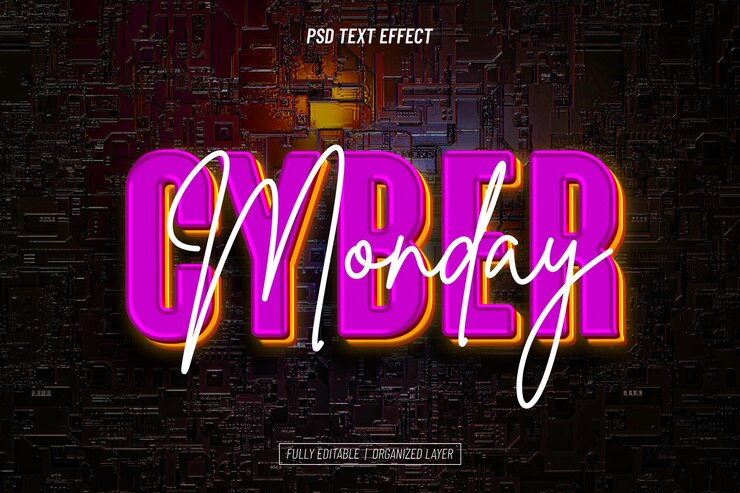 Kostenlose PSD cyber-monday-texteffekt