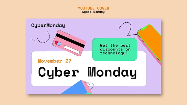 Kostenlose PSD cyber-monday-vorlagendesign