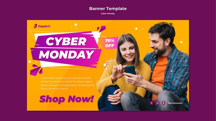 Kostenlose PSD cyber montag banner vorlage